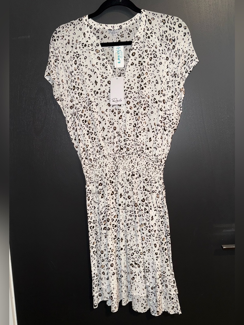 NWT Rails Smocked Waist Leopard Dress